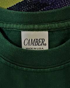 美品！CAMBER キャンバー 極厚手ポケット付きTシャツ MADE IN USA　緑S　GOODWEAR　GOOD　ON　HANES　女の子にも