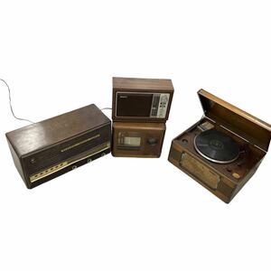 レトロ アンティーク 音響機器 まとめ 4点 レコードプレーヤー ラジオ 真空管 SONY ソニー Victorビクター 現状品