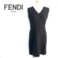 【美品】FENDI ノースリーブ ストレッチ ワンピース