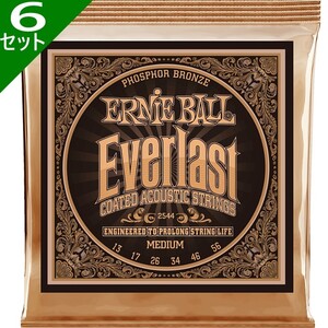 6セット Ernie Ball #2544 Everlast Coated Medium 013-056 Phosphor Bronze アーニーボール アコギ弦