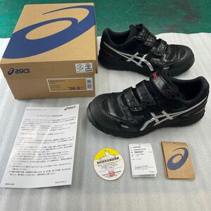 ASICS WINJOB アシックス 安全靴ウィンジョブ CP102 26cm ブラック/シルバー クリーニング済