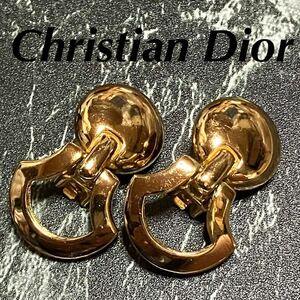 【m】Christian Dior ディオール イヤリング ゴールドカラー ヴィンテージ