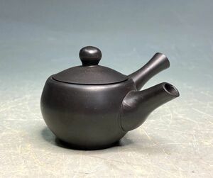 【煎茶道具】宝山「急須」 急須 常滑 陶器 横手付 押印 高5×径7cm y09407500