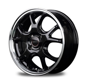 MID VERTEC ONE EXE5 ホイール グロッシーブラック/リムポリッシュ 15インチ×4.5J +45 4H100 国産車 入数：1台分(4本)