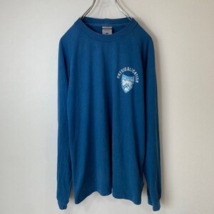 [KWT498] columbia 長袖プリントTシャツ スポーツウェア コバルトブルー メンズ S ポス