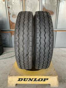 送料込み！225/80R17.5 DUNLOP SP524TS 19年製 7mm 中古トラックタイヤ２本