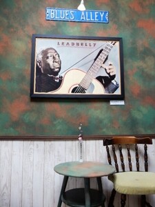 レッドベリー/大型 ブルーズ ポスター/額付/Lead Belly/Blues Poster/Leadbelly/12弦ギター/Blues Masters/gumbo art/ブルース・バー