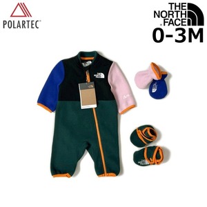 売切り【正規新品】THE NORTH FACE◆BABY DENALI ONE-PIECE SET ロンパース US限定 ポーラテック 3点セット 刺繍(0-3M)緑 ピンク 240517-15