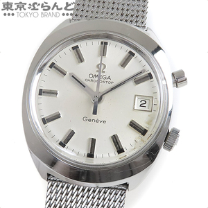 101740526 1円 オメガ OMEGA クロノストップ 146.010 cal.920 シルバー SS ジュネーブ C.920 メッシュブレス 腕時計 メンズ クロノグラフ