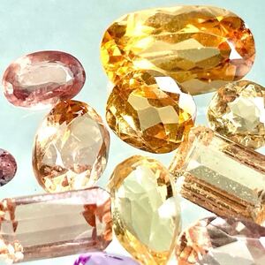 1円〜!!●天然インペリアルトパーズおまとめ10.5ct●d 約2.1g ルース 裸石 宝石 ジュエリー jewelry imperial topaz w4 マ28