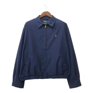 Polo by Ralph Lauren ポロ ラルフローレン スムースポリ スイングトップ ワンポイントロゴ ネイビー (メンズ XL) Q0956