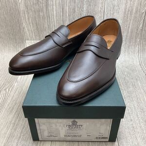 【アウトレット】CROCKETT&JONES◆NICE◆ダークブラウン◆サイズ7.5(25.5cm) 紳士革靴コインローファー英国製クロケットアンドジョーンズ茶