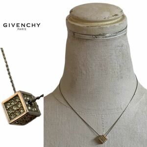 GIVENCHY PARIS VINTAGE ジバンシイ パリス ヴィンテージ 80s 1981s ジュエリー ストーン装飾キューブトップチェーンネックレス アーカイブ