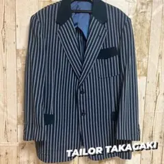 【美品】TAILOR TAKAGAKI メンズジャケット ストライプ ネイビー