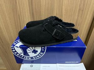 26.5cm BIRKENSTOCK BOSTON VL SHEARLING 41 新品 ブラック ボストン サンダル シアリング ムートン ボア