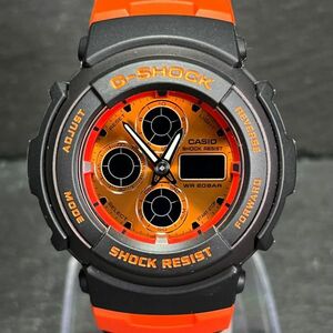 海外モデル CASIO カシオ G-SHOCK Gショック G-SPIKE Gスパイク G-312RL-4ADR 腕時計 アナデジ クオーツ オレンジ文字盤 ブラック 樹脂