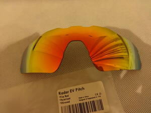 処分価格！★オークリー レーダーEVピッチ用 カスタム偏光レンズ　RED　 Oakley Radar EV Pitch OO9211 Polarized