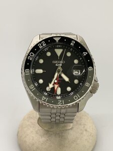 SEIKO◆SKX Sports Style GMT/自動巻腕時計/アナログ/BLK/SBSC001