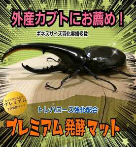 極上☆プレミアム3次発酵カブトムシマット【2袋】特殊アミノ酸・共生バクテリア３倍配合　産卵にも抜群　ヘラクレス180ミリ羽化実績多数！