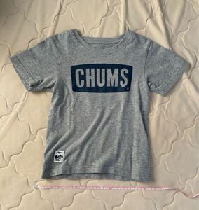 【中古美品】チャムス 半袖Tシャツ　キッズ CHUMS Mサイズ　グレー　灰色　子供服　110cm