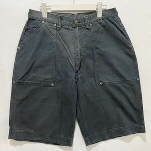 FOREFRONT (フォアフロント) スケーター パンツ (34) BLACK | Mens メンズ ブラック ショート SKATER ストリート レザーパッチ L 黒