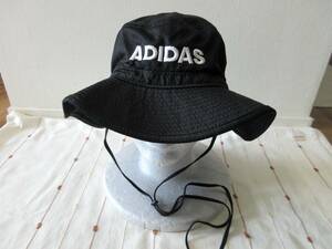 adidas アディダス サファリハット バケットハット 紐付き帽子 58cm ブラック 黒 レディース アウトドア