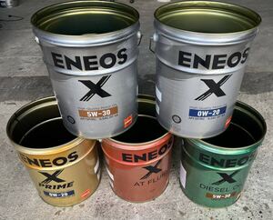 ★　簡易洗浄済み空ペール缶 20L 5個 5缶 蓋無し 20L ENEOS　キャンプ　物入れ　ゴミ箱　釣り　　写真と異なるデザインになります　⑫ ★