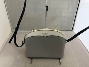 【KATE SPADE】ケイトスペード　ショルダーバッグ　グレー×ホワイト×ブラック　レザー　SY02-FEI