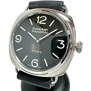 PANERAI/パネライ ラジオミール 8DAYS PAM00610 腕時計 ステンレススチール/ラバー 手巻き 黒文字盤/黒ラバーベルト メンズ