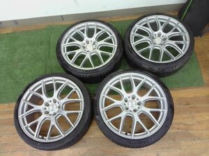 RAYS ホムラ 2X7AG シルバー 20×8.5J 114.3-5H 235/35R20 タイヤ付 4本 中古品 個人宅配送不可 yatsu