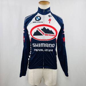 【2877】PEARL IZUMI　パールイズミ　ネイビー　XS　長袖　ハイネック ポリエステル100 ジャケット 上着 ロードバイク サイクリングウェア