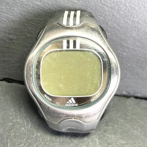 希少 adidas アディダス10-0232 腕時計 デジタル クオーツ 多機能 カレンダー シルバー ブラック ステンレススチール メンズ スポーツ