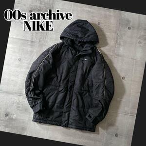 00s archive NIKE 中綿 ダウンジャケット ライン テック系 黒