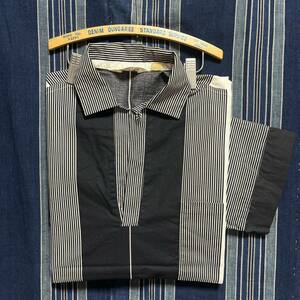 rare 60s alexander shields for i.magnin & co shirt スキッパー skipper 開襟 ループカラー 60年代 モダン モノトーン 白黒 アメリカ製