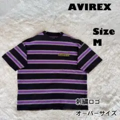 レア✨AVIREX✨Tシャツ 半袖　刺繍ロゴ　オーバーサイズ　ゆるダボ