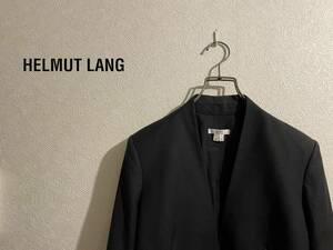 ◯ USA製 HELMUT LANG ノーカラー テーラード ジャケット / ヘルムートラング スーツ ブラック 黒 2 Ladies #Sirchive