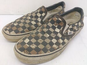 ◇ VANS ヴァンズ スリッポン シューズ サイズ25cm ベージュ系 ブラック メンズ