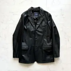 美品 OLD GAP オールドギャップ レザー テーラードジャケット 黒 M