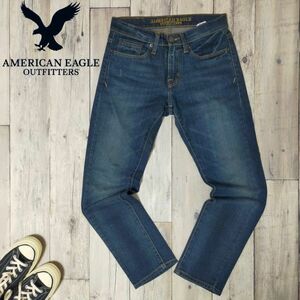 ☆AMERICAN EAGRE アメリカンイーグル☆USED加工 スキニー デニム パンツ W26 S1084