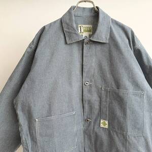 希少《Dead Stock / Old Model / Large》90s デッド【 POST OVERALLS ポスト コットン ガチャポケ ジージャン L アメリカ製 】