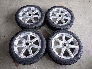 YS11602【送料無料185/55R16】スイフト ヤリスなどへ ダンロップ WM02 中古スタッドレスアルミセット ■16×6J 100/4H ET45■