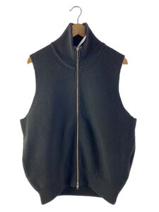 stein◆Oversized Drivers Knit Zip Vest/ニットベスト/S/ウール/BLK/ST.697//