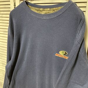 AWRB 1スタ 青 ストリート スウェット 刺繍ロゴ ワッフル MOSSYOAK 90s 00s ビンテージ アメリカ 古着 卸 仕入れ kg