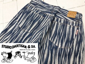 SALE！売り切り！希少 ペイントデニム STUDIO DARTISAN ペイント デニム パンツ　ステュディオ　ダルチザン　w34 　ヴィンテージ　レプリカ