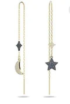 Swarovski Symbolic ドロップピアス 月と星, ブルー