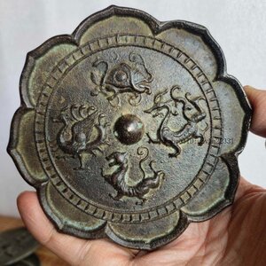 銅器 銅鏡 四大神獣葵花銅鏡 装飾品工芸品 美術品 置物