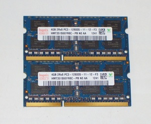 ◆hynix製 PC3-12800 (DDR3-1600) 8GB（4GB×2枚組） 完動品 即決！★送料120円！