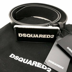 【１円～】DSQUARED2 ベルト ロゴバックル #85 黒 レザー ディースクエアード◆レターパック520円発送◆質屋 神戸つじの