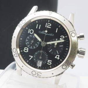 ブレゲ トランスアトランティック タイプ XX クロノグラフ Ref,3820 BREGUET ETANCHE 100m デイト 自動巻 黒 メンズ フェイス[38064-ZE1