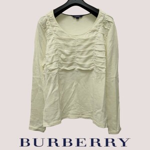 BURBERRY LONDON /バーバリー レディース 長袖カットソー 薄手 2サイズ アイボリー 大人の着こなし 春夏秋 日本製 I-4374